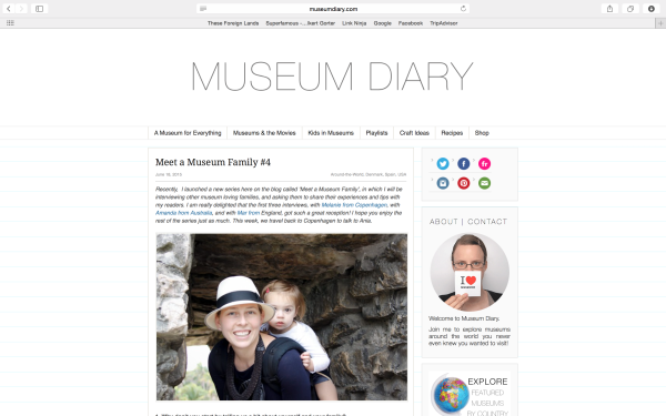 An interview about kids and families and museums  both in Copenhagen and while traveling.