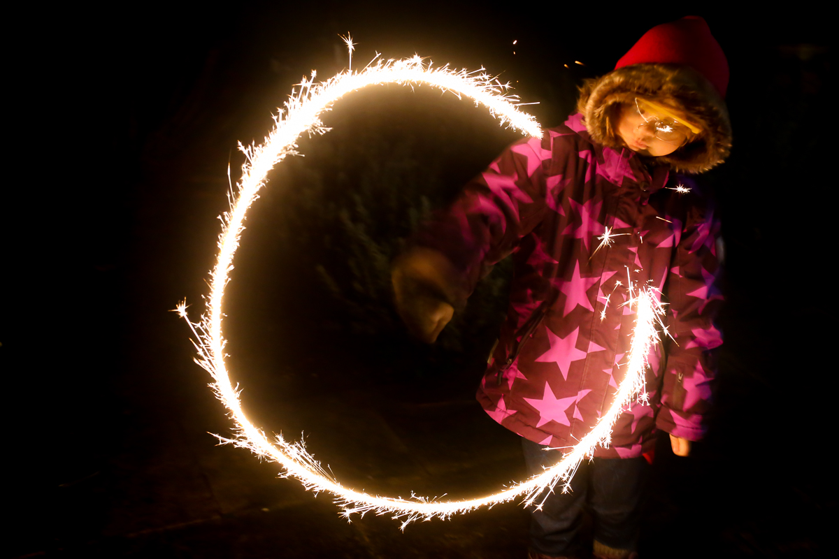 In Denmark, everyone launches their own fireworks on New Year's Eve - literally.  Even the youngest take part - don't forget those safety goggles!