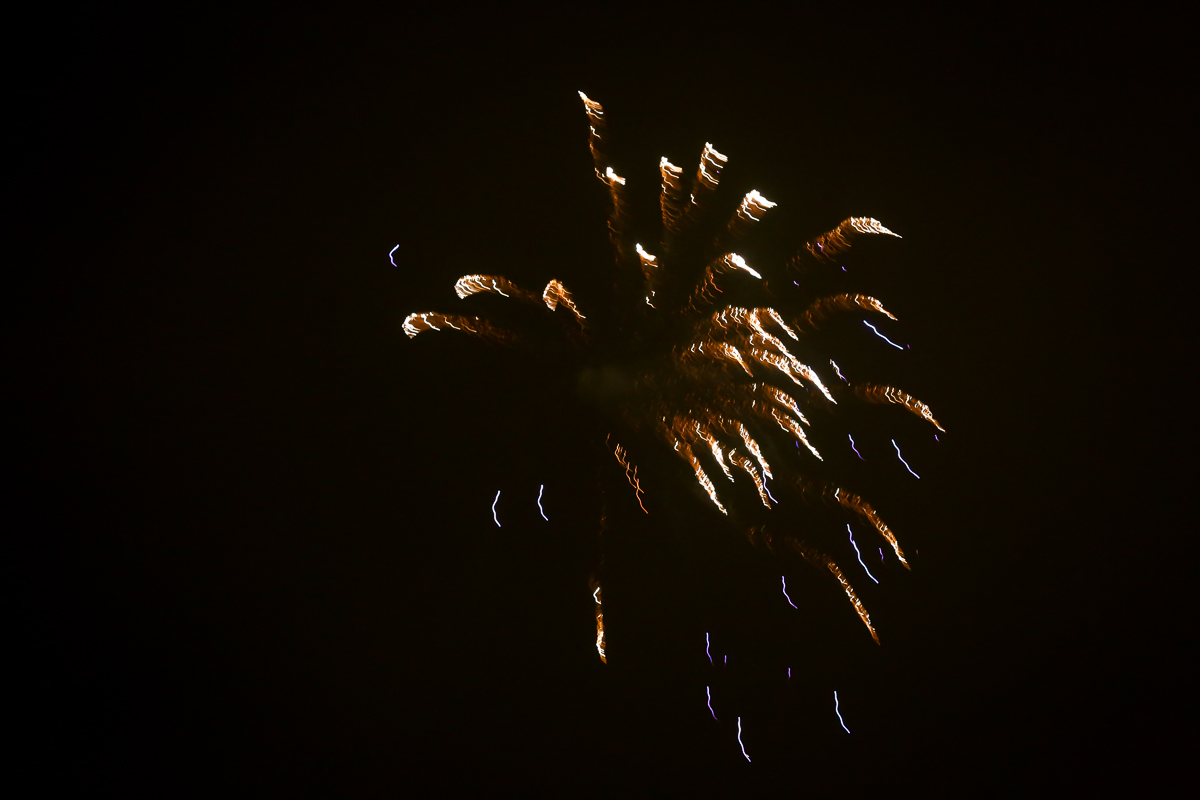 In Denmark, everyone launches their own fireworks on New Year's Eve - literally.  Even the youngest take part - don't forget those safety goggles!