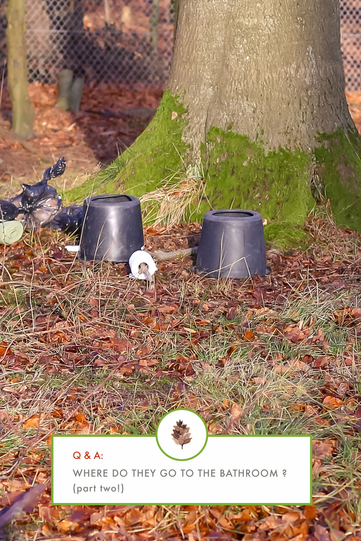 We answer the frequently asked question of where toddlers go to the bathroom while in forest school, in Copenhagen, Denmark.