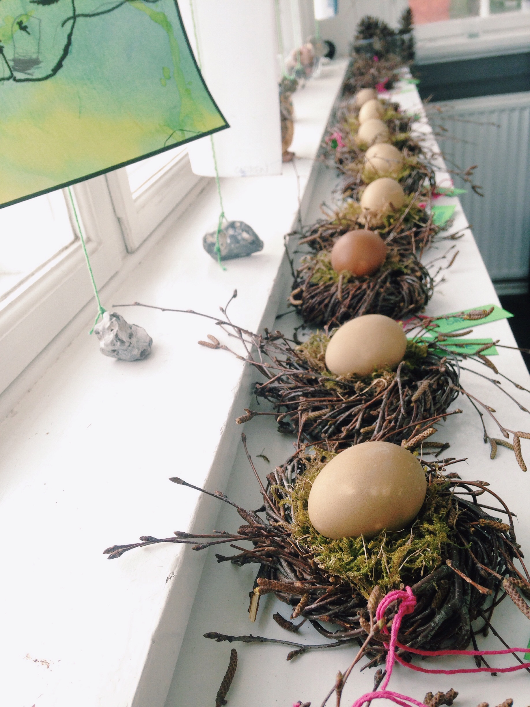 Easter outdoor crafts at the forest school and outdoor kindergarten in Copenhagen, Denmark.