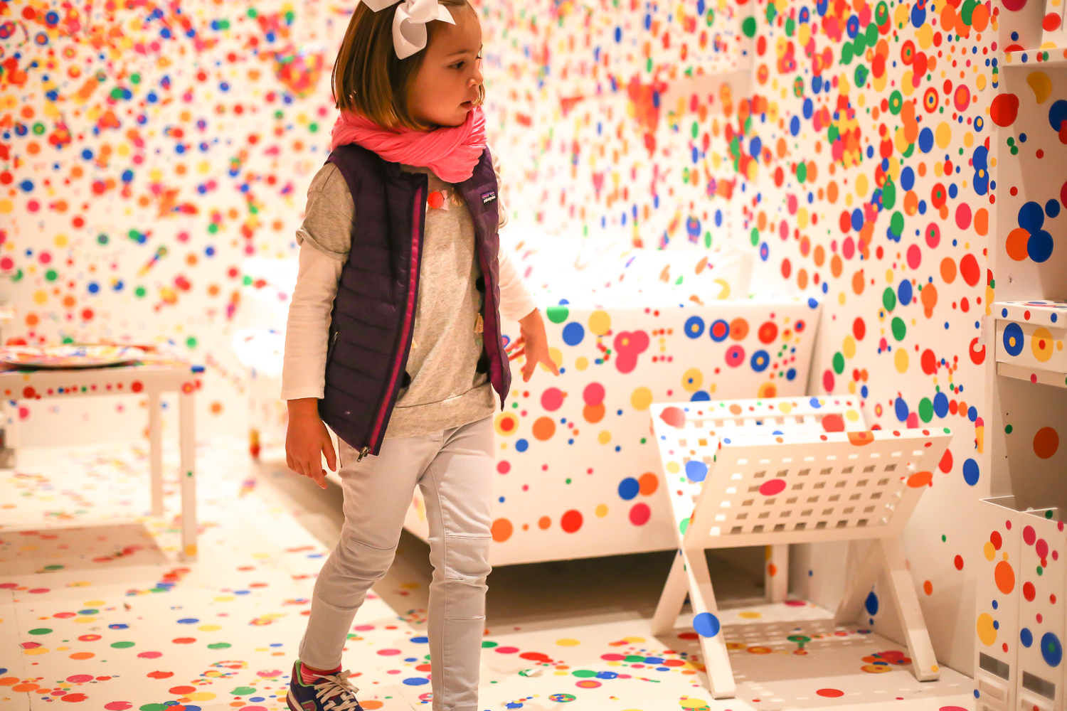 Tips and tricks for visiting the Yayoi Kusama exhibit with children at the Hirshhorn Museum in Washington, DC.