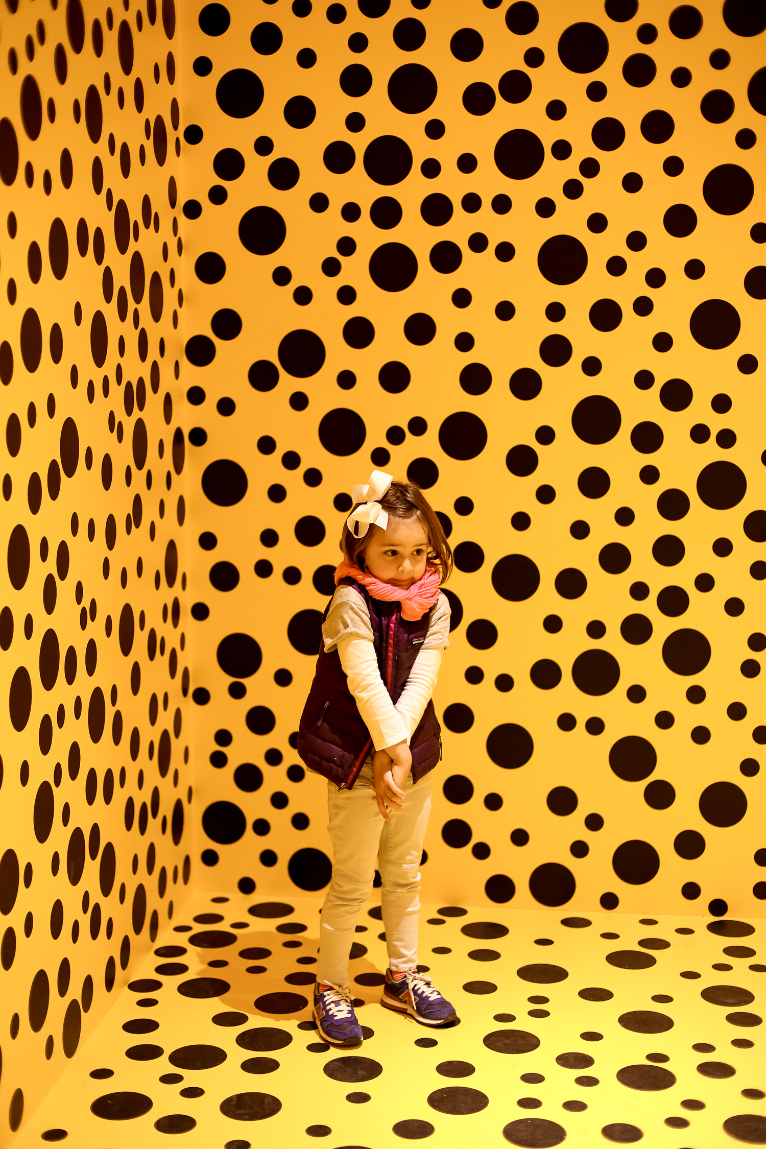 Tips and tricks for visiting the Yayoi Kusama exhibit with children at the Hirshhorn Museum in Washington, DC.