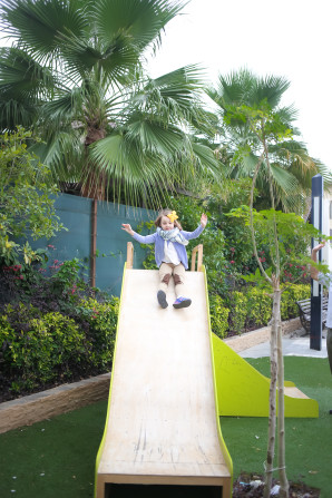 Public art and play space in the Adliya District of Manama, Bahrain.