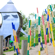 An awesome children's playground in Valby, outside of Copenhagen, Denmark visited by this forest school toddler.