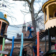 Don't miss out on taking your kids to the children's playground at Tivoli Gardens in Copenhagen, Denmark - it's full of surprises!